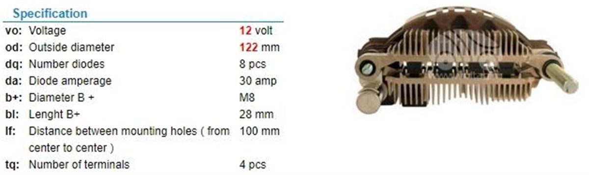Diyot Tablası 100mm Starex 110a Gndm504a | Genon Gndm504a