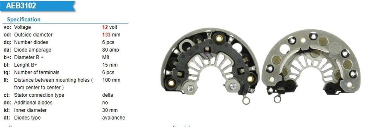Diyot Tablası 12v Bosch Mercedes Sprinter 315 | Transpo Ibr240