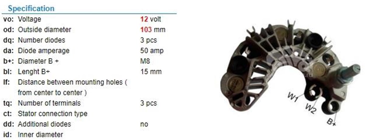 Diyot Tablası 12v Hyundai Accent Era Vw | Transpo Mer523