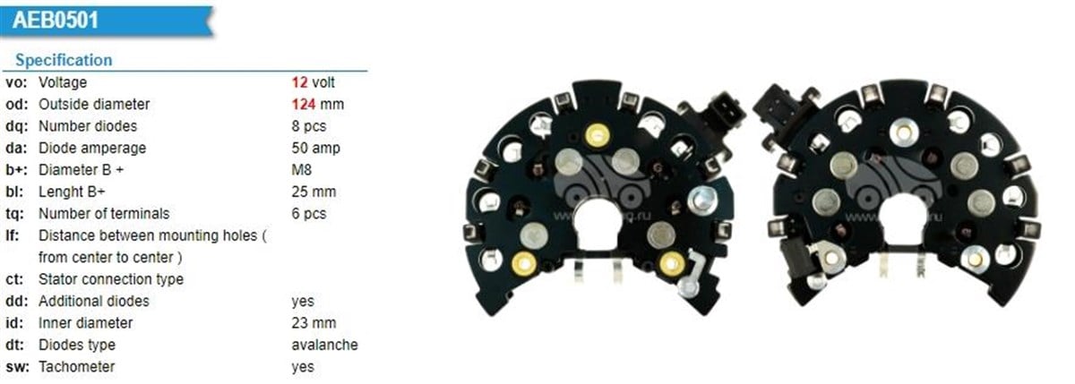 Diyot Tablası Volkswagen Polo Varıant Bosch Tip | Unıp Rec2631