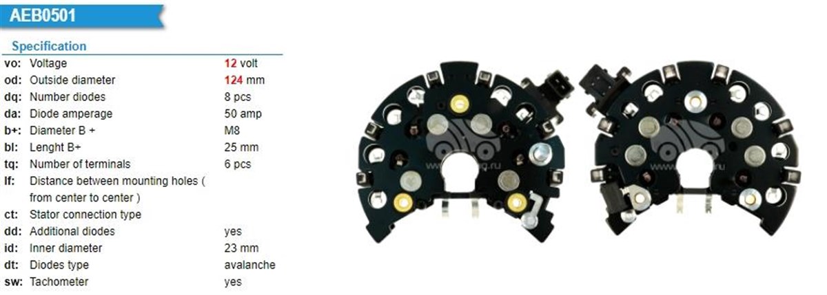 Diyot Tablası Volkswagen Polo Varıant Bosch Tip | Unıp Rec2631