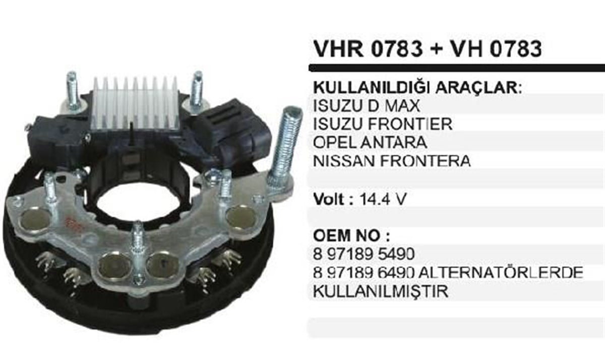 Diyot Tablası+konjektör 12v Isuzu D-max-frontıer-opel Antra Tek Fişli | Ith Ihr783+ıh783