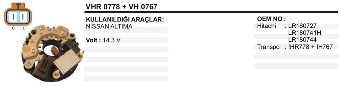 Diyot Tablası+konjektör 12v Mazda Nissan Ym | Ith Wwıhr778+ıh767