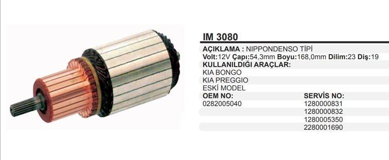Marş Kollektörü 12v Kia Bongo 54.3x167x19-ım3080 Nıppon Denso Tipi (kıa Bongo Preggıo Em Hyster Forklıft) (0282005040 137978) | Dodo Im3080