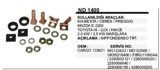 Marş Otomatiği Tamir Takımı Kıa Beste Ceres Mazda | Dodo Nd1400