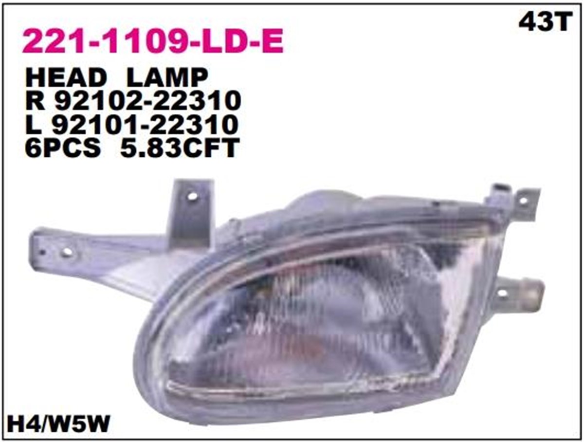 Far Hyundaı Accent Ön 98-00 Sağ (yumurta Kasa) Depo 221-1109 | Depo 2211109rlde