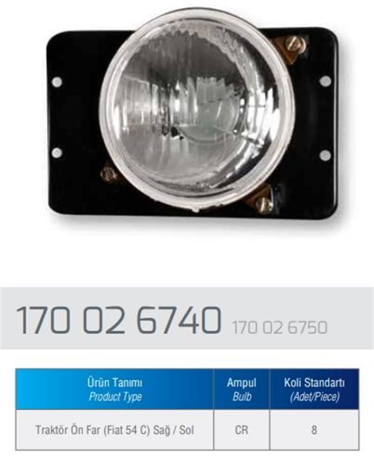 Far Fiat Traktör- 54/c-ayaklı- Ön -sağ--ayg6740r | Aygersan 170026740