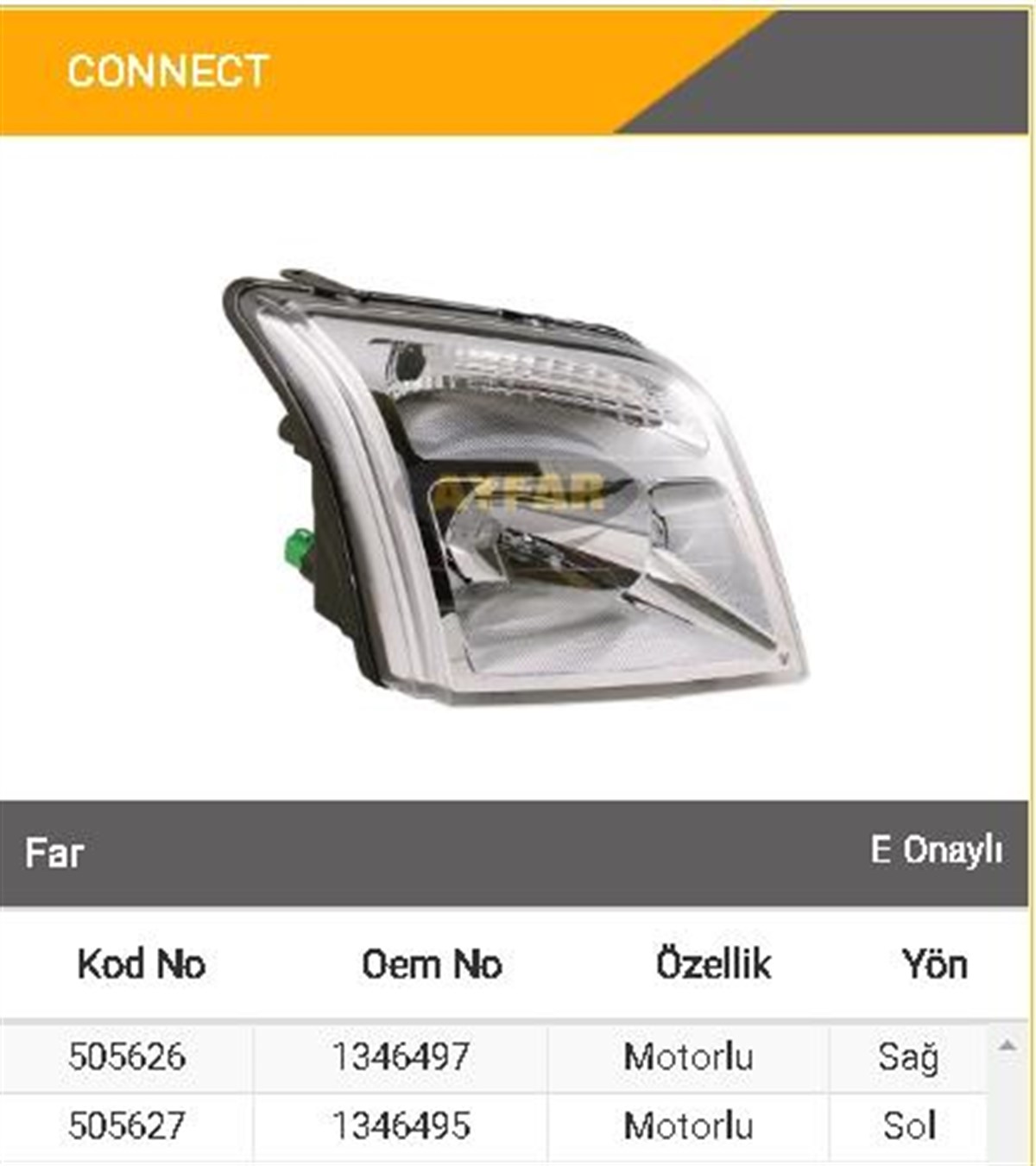 Far Ford Connect- Connect-sağ---------------ayfar-505626 | Ayfar 505626