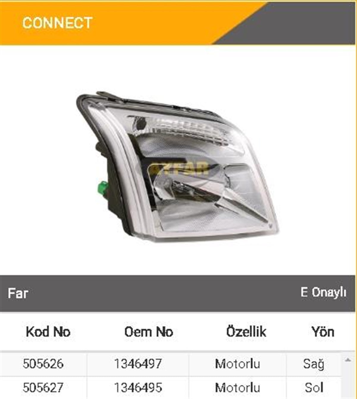 Far Ford Connect Connet-sol----------------ayf-505627 | Ayfar 505627