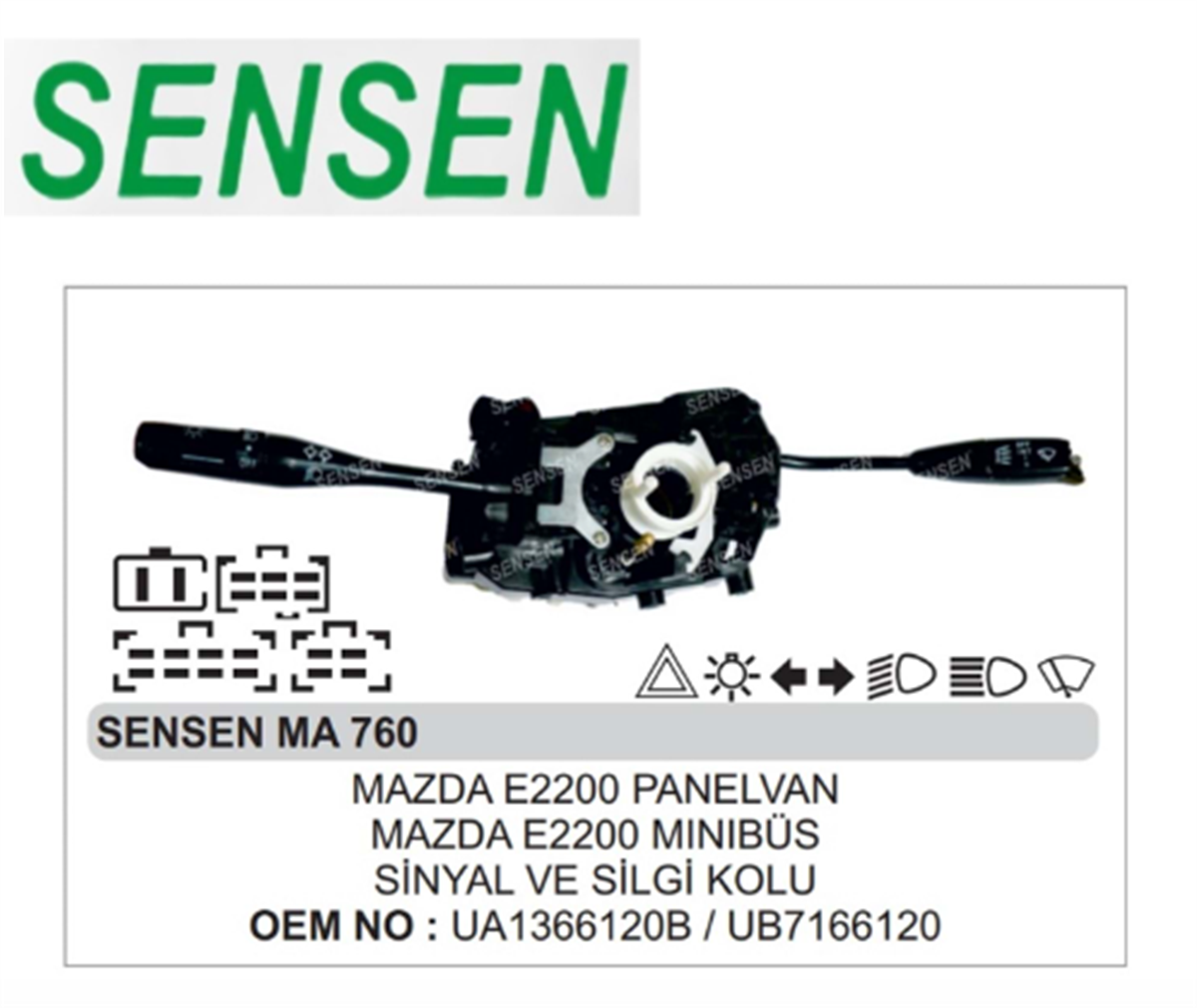 Far Kolu Sinyal Kolu Silecek Kumanda Kolu Mazda E2200 Ua1366120b Ub7166120 | Sensen Ma760