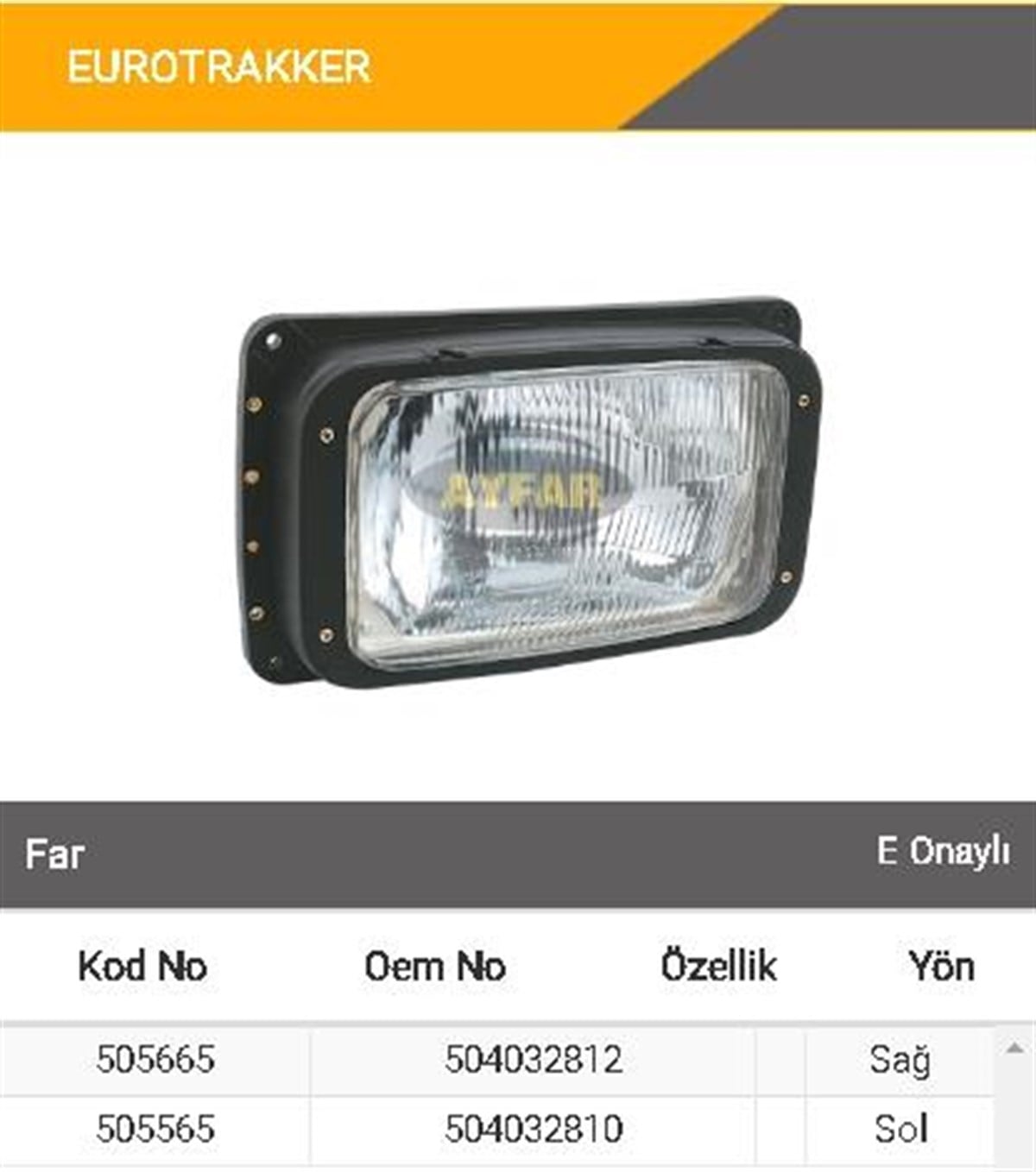 Far Man Iveco Kamyon Komple | Ayfar 505665