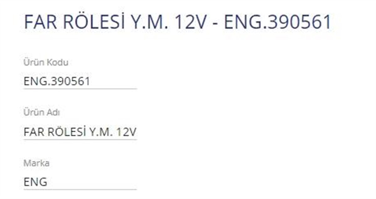 Far Rölesi 12v Ym Eng390561 | Eng 390561