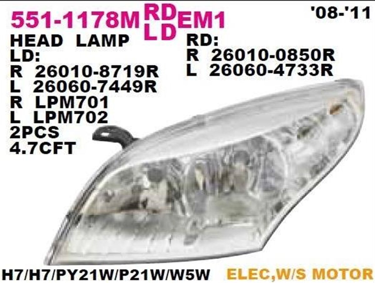 Far Sol Renault Megane Iıı 3 08-11 Motorlu Krom Tıp | Depo 5511178lmldem1