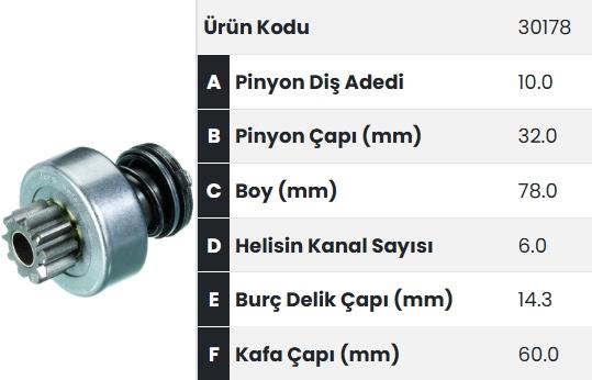 Marş Dişlisi 10diş Çatalsız Johndeere 840 940 1040 1140 Em Mako Tip |