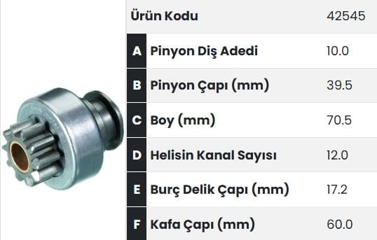 Marş Dişlisi 10diş Ford Ym Yatık Freze |