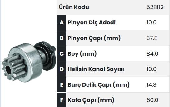 Marş Dişlisi 10diş Man Ym |