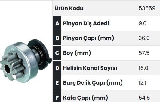 Marş Dişlisi 9diş Ford 250 Fiat Ducato Zen1022 |