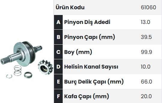Marş Dişlisi 13diş Mıtsubıshı L200 L300 Kısa Mil |