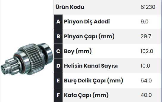 Marş Dişlisi 9diş Mazda 2200 Kia Besta Panelvan Form61230 Umd5435 |