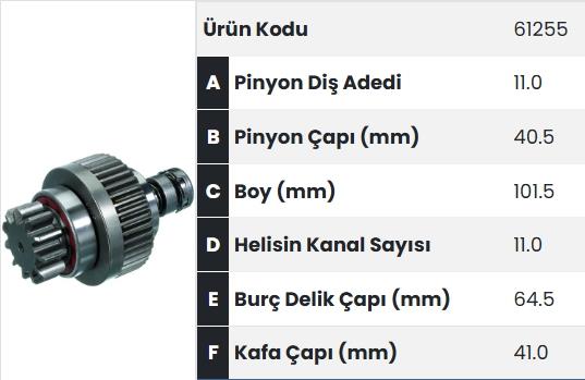 Marş Dişlisi 11diş Isuzu Şampiyon Ym Kısa Fm61255 |