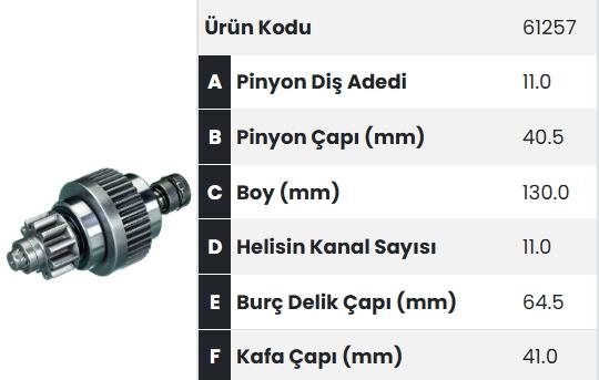 Marş Dişlisi 11diş Isuzu Turkuaz Fm61257 |