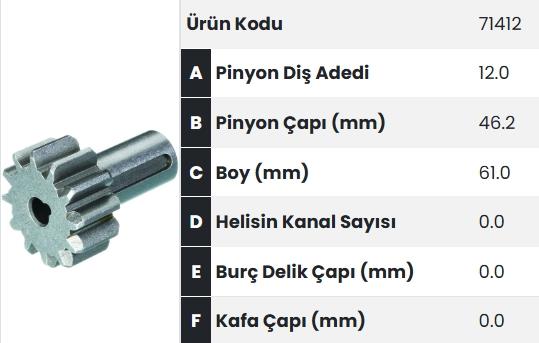 Marş Dişlisi 12diş Alfkb  71412 |