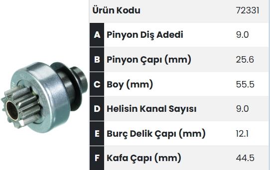 Marş Dişlisi 9diş Reno R9 R11 R12 R21 |