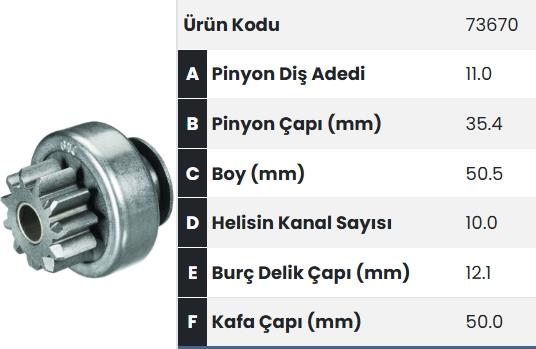 Marş Dişlisi 11diş Bmw X3 X5 Freelander Denso Tip |