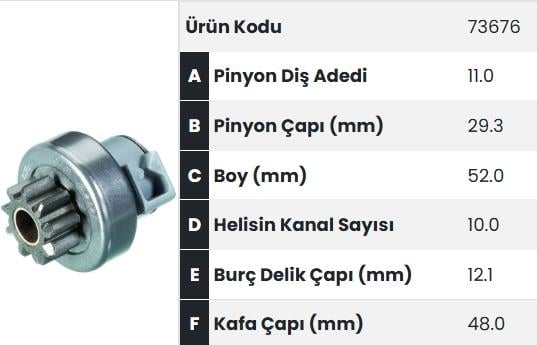 Marş Dişlisi 11diş Tempra Marellitip Fm73676 |