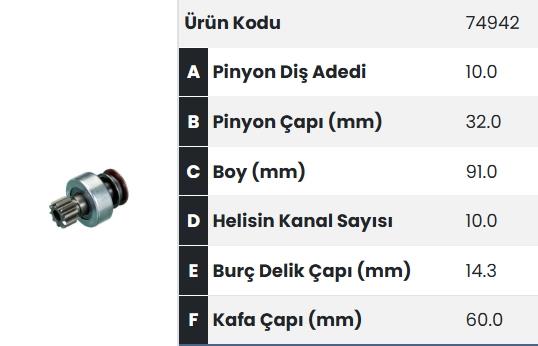 Marş Dişlisi 10diş Bmc Prof Adaptasyon Fm74942 |