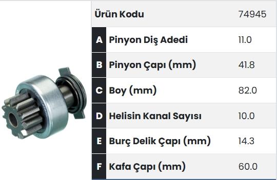 Marş Dişlisi 11diş Man Jcb Tam Freze Iskra Tipi |