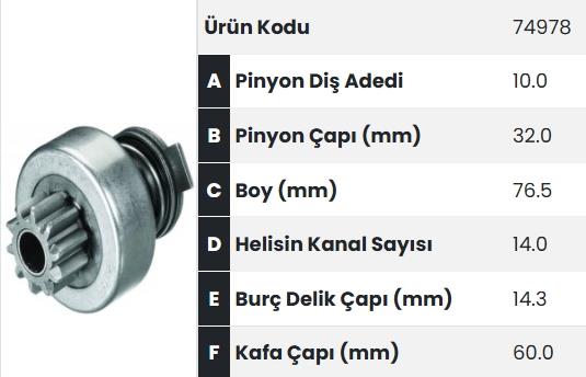 Marş Dişlisi 10diş John Deere Ym Fm74978 |