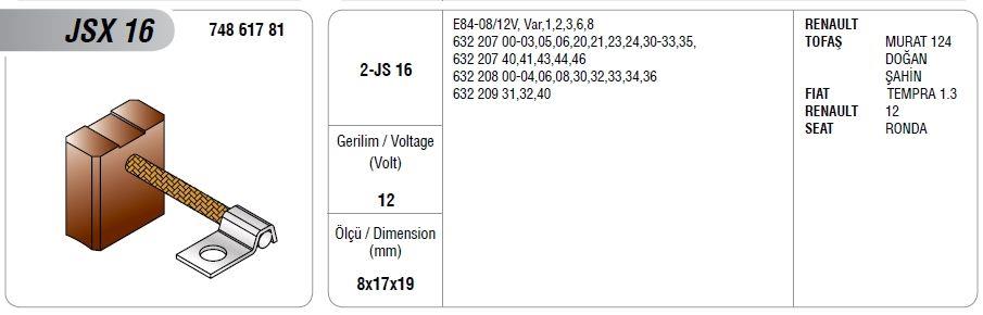 Marş Kömürleri R12 Murat-124tofas Fıat Seat Mega | Gebe B4kjsx16