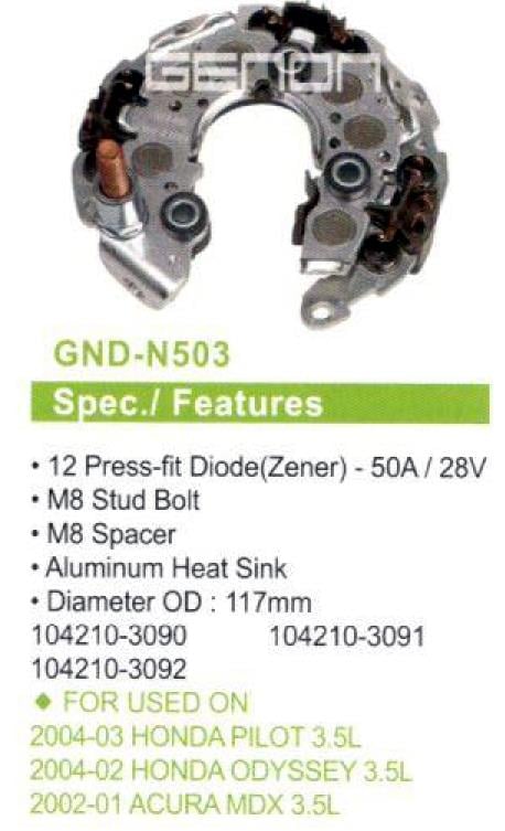 Diyot Tablası Honda Pilot Odyssey Honda Acura | Genon Gndn503
