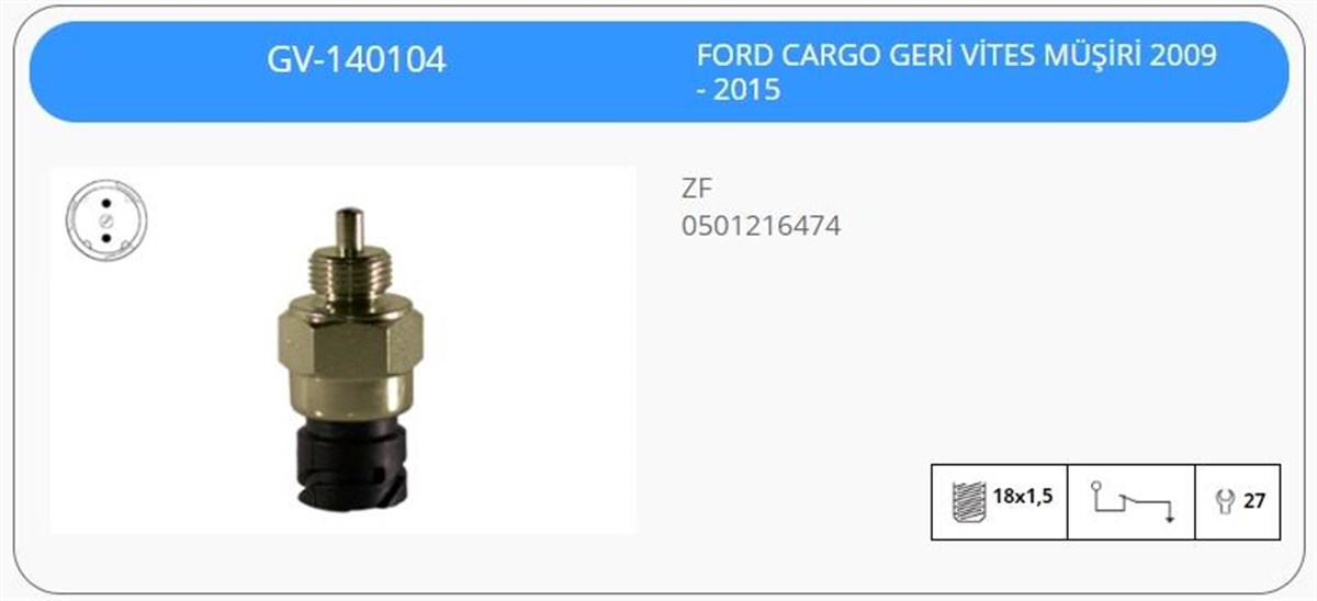 Geri Vites Müşürü Cargo 2009-2015 Ym | Klf Gv140104