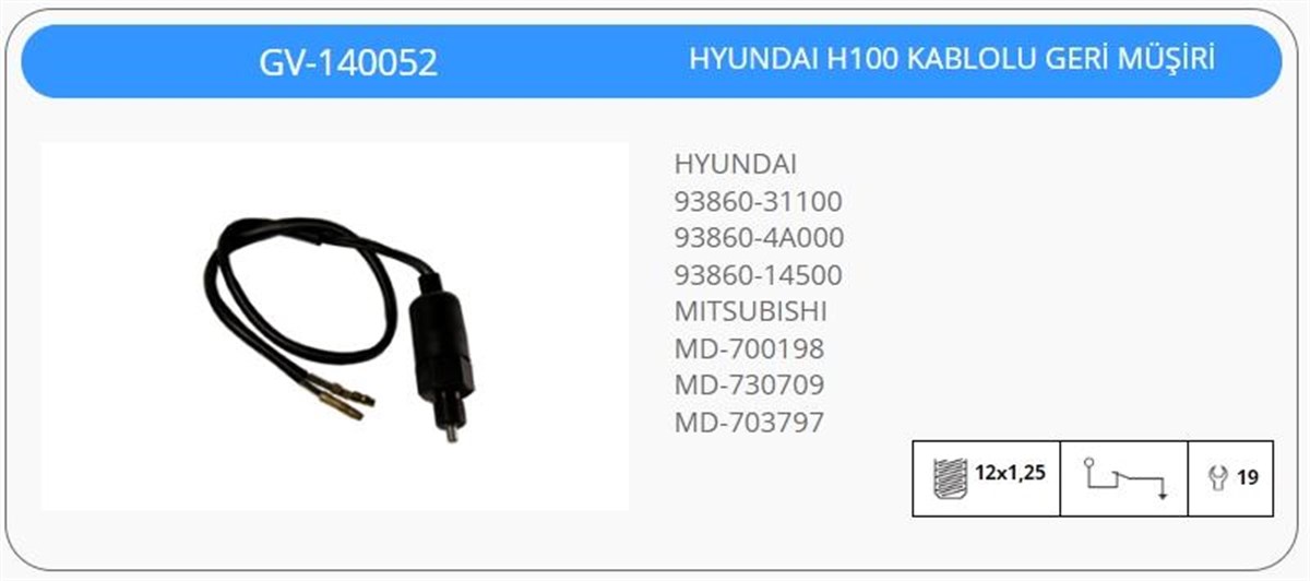 Geri Vites Müşürü Hyundai H100 9386014500 9386031 | Klf Gv140052