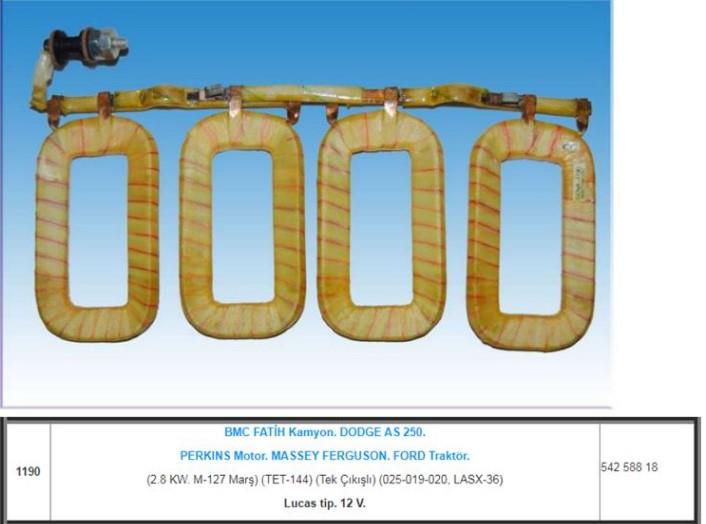 Marş Yastığı 12v Bmc Fatih Kamyon Dodge 250 2 8 Kw M-127 Marş Tet144 Tek Çıkıslı Lucas Tıp 12v | Gova 1190