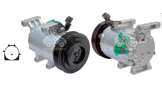 Klima Kompresörü 12v 6kanal 124mm Hyundai İ20 12-15 1.4 Benzinli | Hanon 977014p151