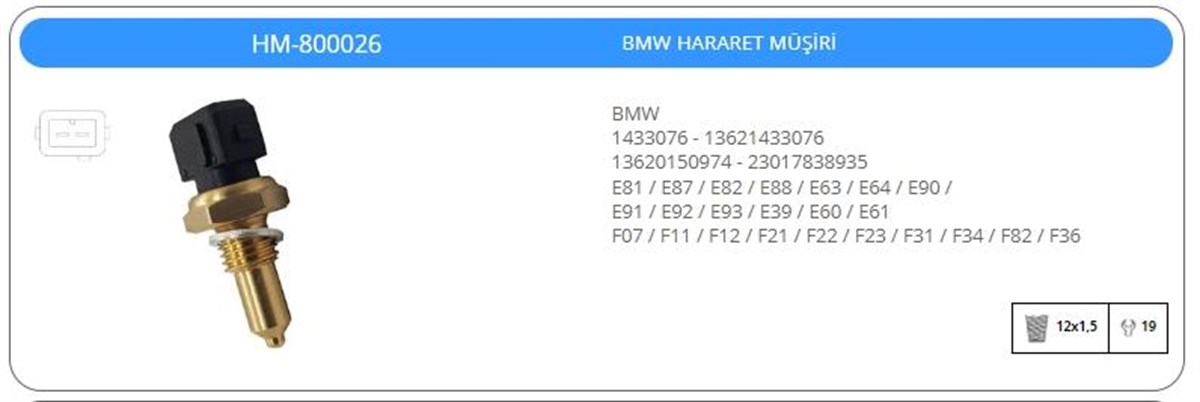 Hararet Müşürü Bmw Land Rover | Klf Hm800026