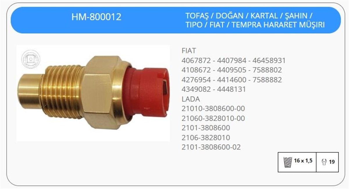 Hararet Müşürü Dkş Fiat Tempra Tdsf16001 | Klf Hm800012