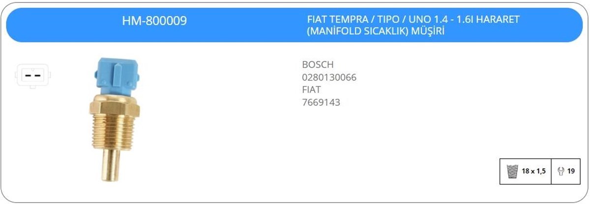 Hararet Müşürü Fiat Tempra Tipo Uno 1.416 | Klf Hm800009