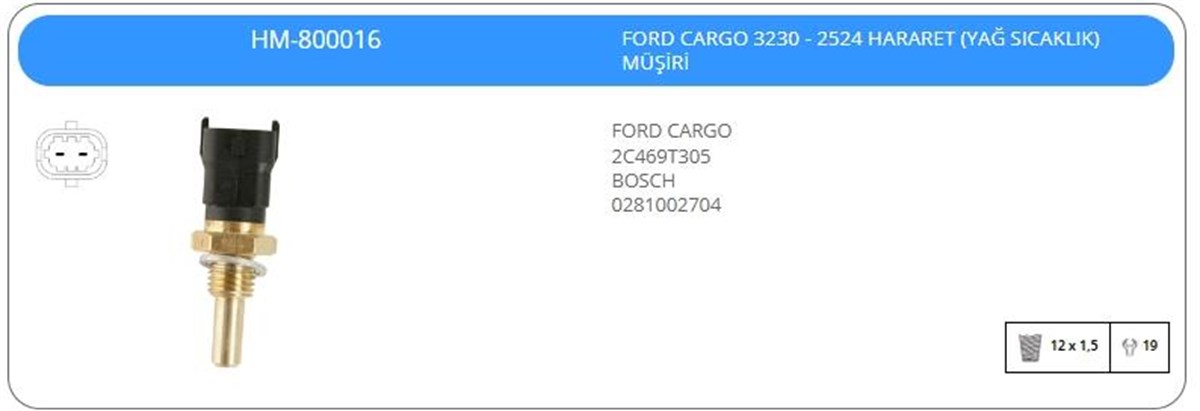 Hararet Müşürü Ford Cargo 3230-2524-c246 | Klf Hm800016