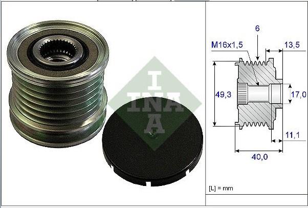Alt.kasnağı 6kan Citroen Berlingo C4 C5 P207 P308 Partner Grand Gp Psa Mini | Ina 535016610