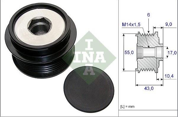 Alt.kasnağı 6kan Toyota Auris 07-18 Yaris Corolla Sedan 07-19 Rav4 Iıı 08-13 535020810 | Ina 535020810