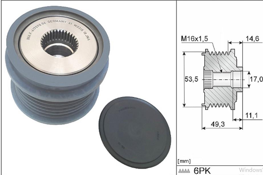 Alt.kasnağı 6kan Vw Golf Vıı 1.6 Tdı Vw Tiguan 2.0 Tdı 01-16 Audi A3 2.0 Tdı | Ina 535036410