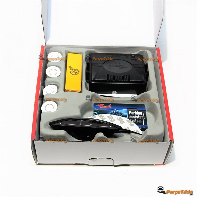 Park Sensörü Göstergeli Ekranlı Sesli Beyaz Sensörlü E2 |