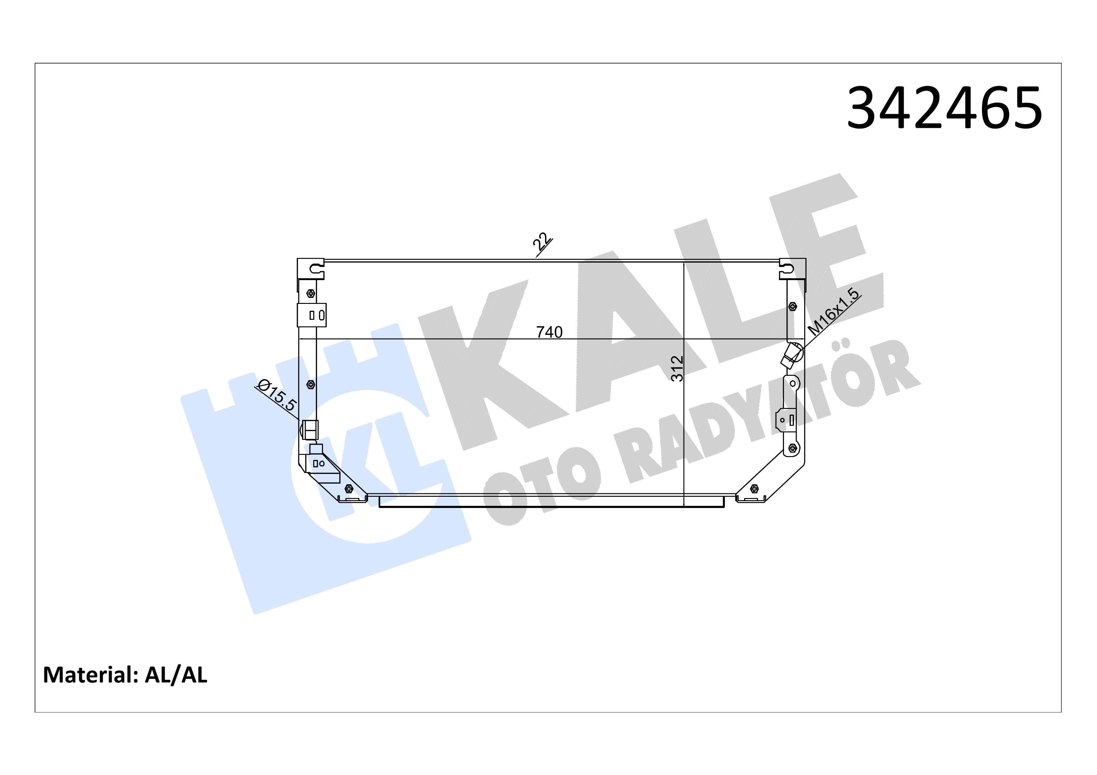 Klima Radyatörü Toyota Corolla 98-02 Ae111 Kasa | Kale 342465