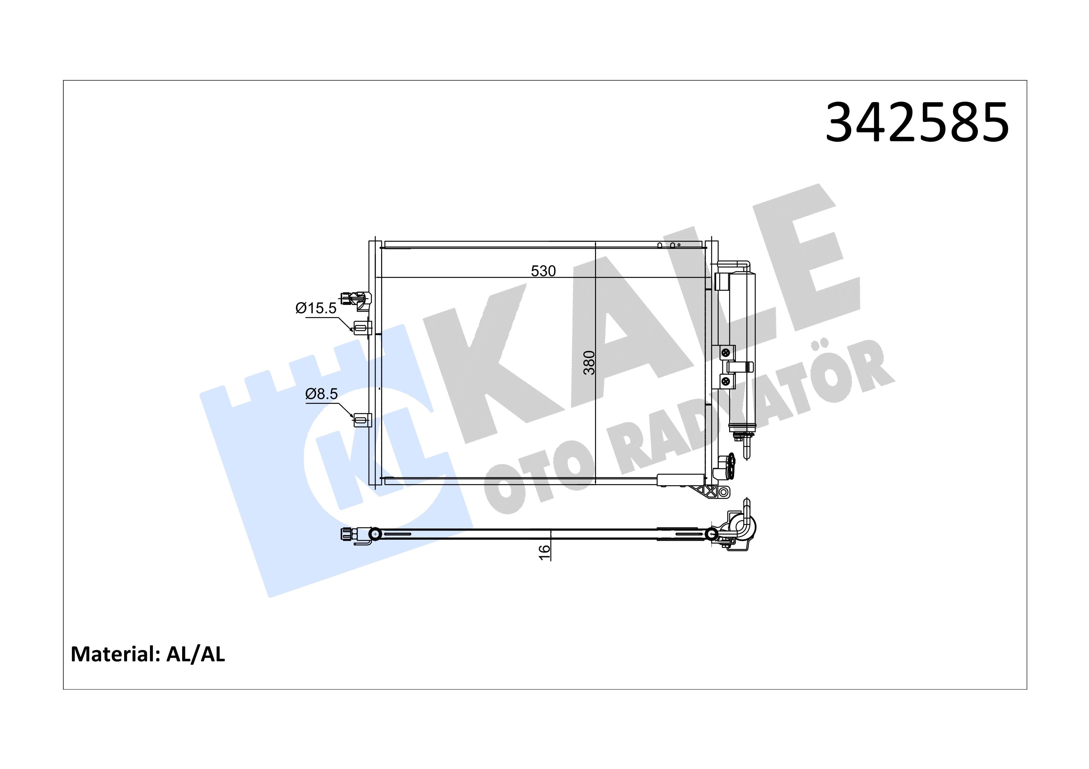 Klima Radyatörü Renault Clio3 Modüs Grandtour | Kale 342585