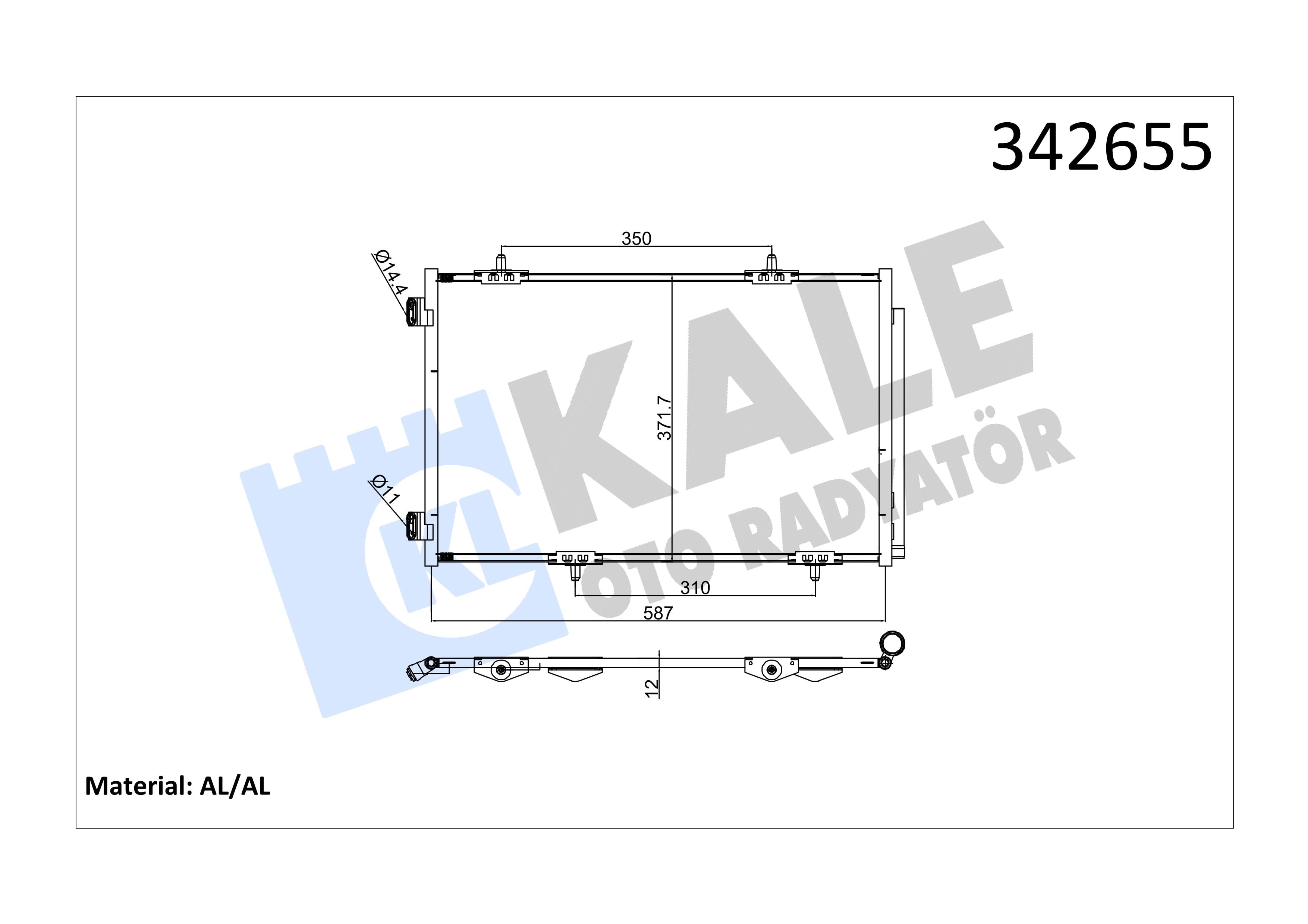 Klima Radyatörü Peugeot 301 Cıtroen C Elysee Euro5 | Kale 342655
