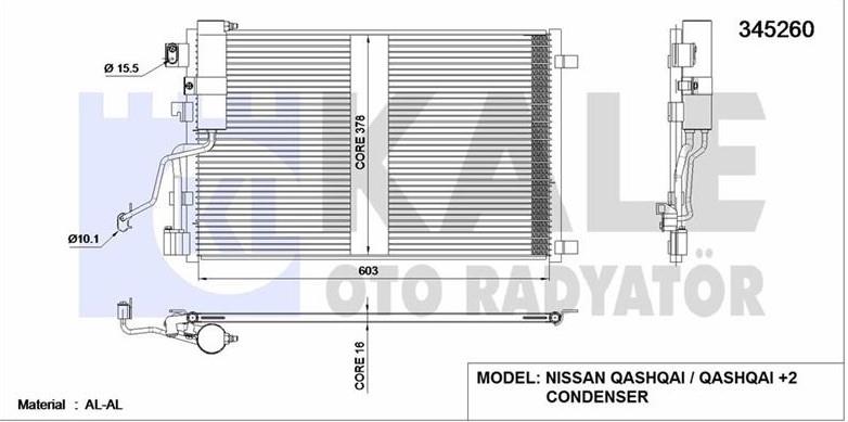Klima Radyatör ( Filitreli ) Nissan Qashqai 2007-2014 Nıssan Qashqai | Kale 345260